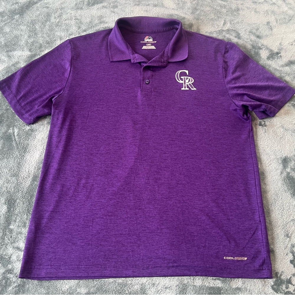 MLB Colorado Rockies Purple dri-fit Polo Shirt